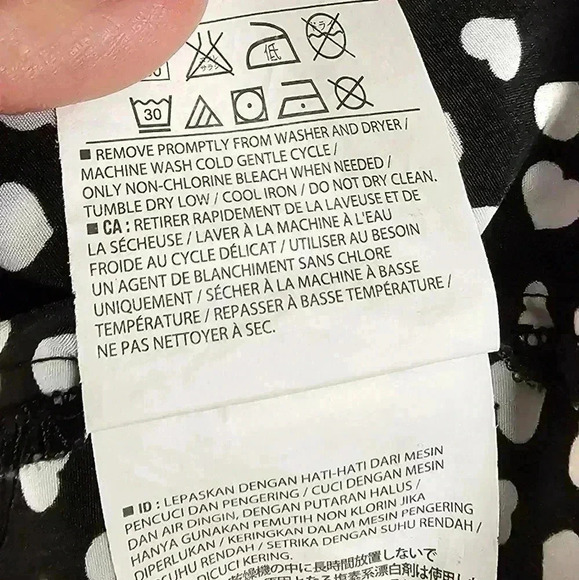 Old Navy Shirt Dress Henley Quarter Button Front A-Line Dress White Hearts, XS - Picture 7 of 9